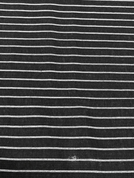Black pure cotton with white stripes