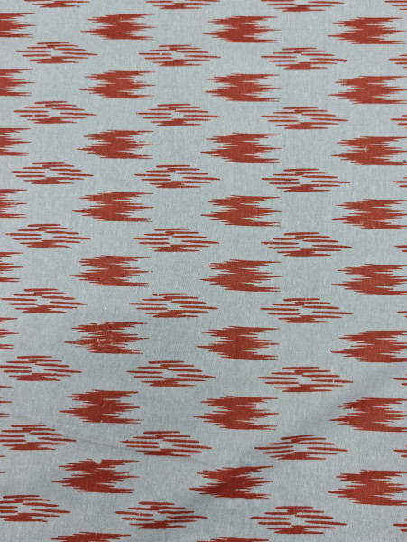 Pure Handloom Cotton Ikat Print - Orange