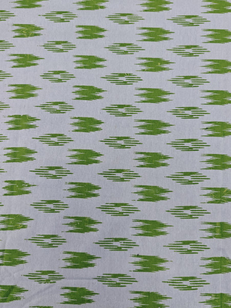 Pure Handloom  Cotton Ikat Print-Green