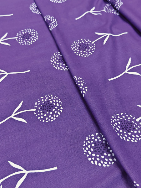 Cotton Floral Purple Print