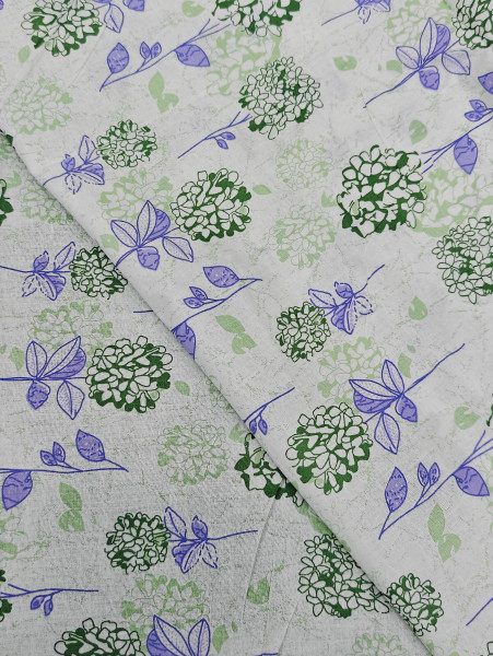 White Floral Print Cotton
