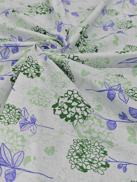 White Floral Print Cotton