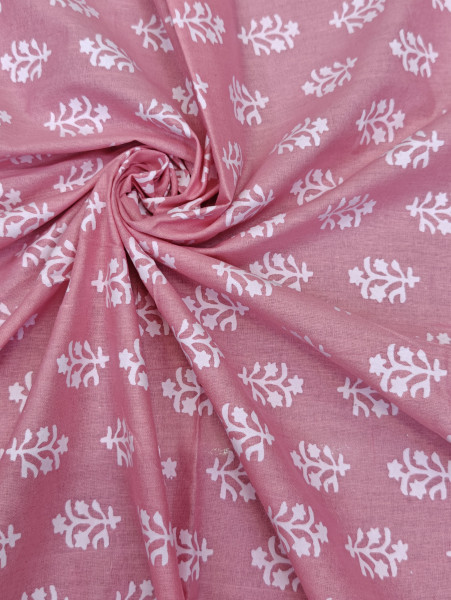 Image of Peach floral cotton print