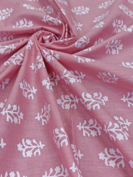 Peach floral cotton print