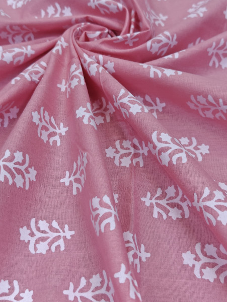 Peach floral cotton print
