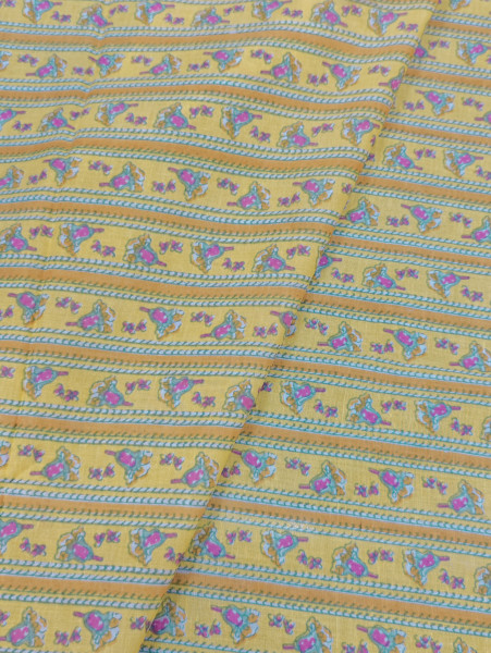 Sunshine Floral Stripe Cotton Fabric