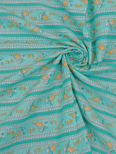 Forest Floral Stripe Cotton Fabric