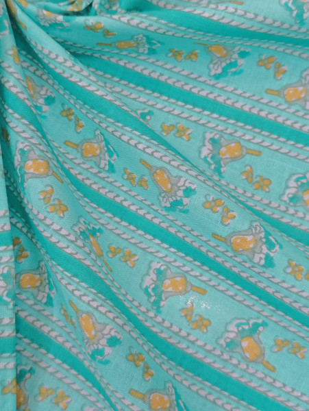 Forest Floral Stripe Cotton Fabric