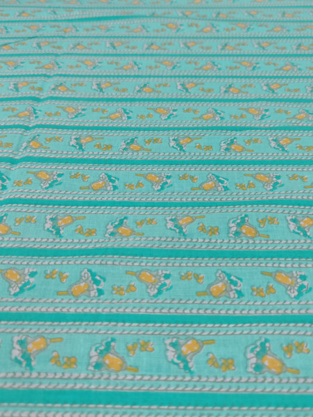 Forest Floral Stripe Cotton Fabric