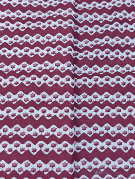 Red ZigZag Stripe Cotton Fabric