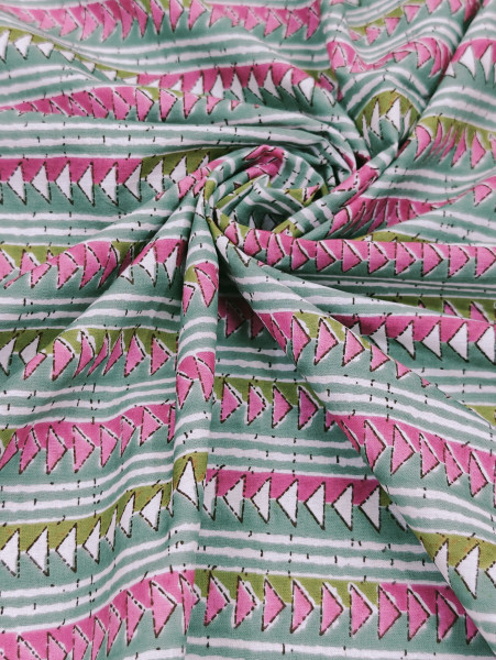 Beautiful Tringle Pattern Stripe Cotton Fabric