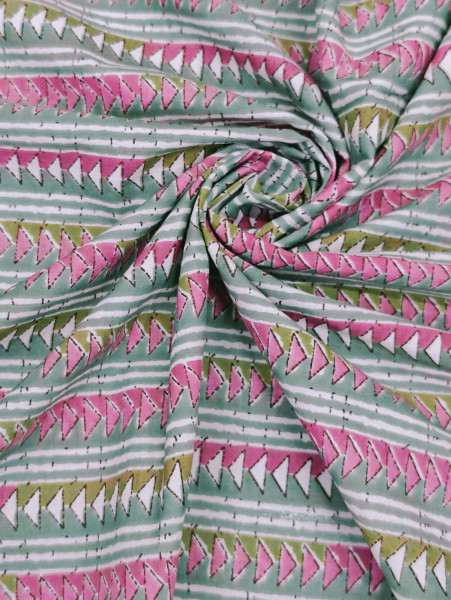 Beautiful Tringle Pattern Stripe Cotton Fabric