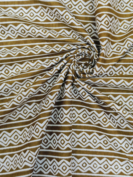 Chocolate ZigZag Stripe Cotton Fabric