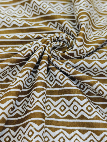 Chocolate ZigZag Stripe Cotton Fabric