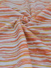 Orange-Mustard Hand Block Pattern Stripe Cotton Fabric