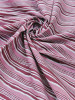 Salmon-Pink Hand Block Pattern Stripe Cotton Fabric