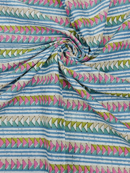 Beautiful Tringle Pattern Stripe Cotton Fabric