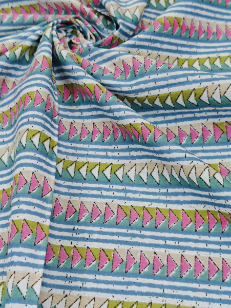 Beautiful Tringle Pattern Stripe Cotton Fabric