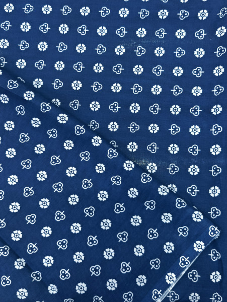 Indigo floral and geometric Print