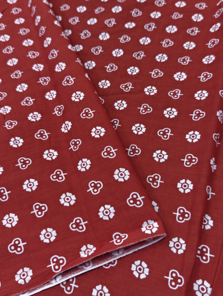 Red floral and geometric Print