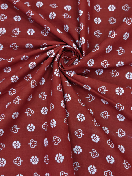 Red floral and geometric Print