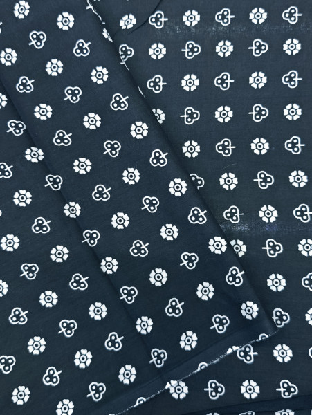Black floral and geometric Print