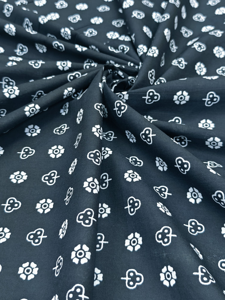 Image of Black floral and geometric Print