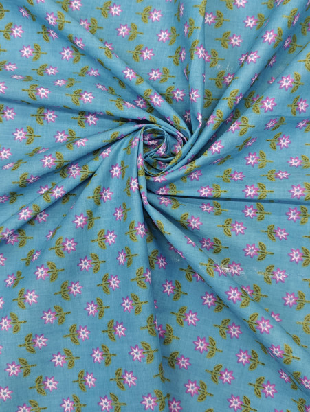 Sky Blue Floral Buti Print