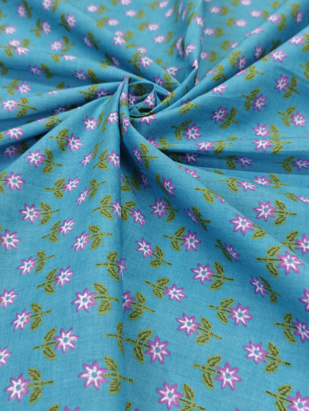 Sky Blue Floral Buti Print
