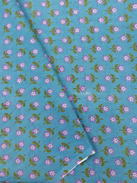 Sky Blue Floral Buti Print