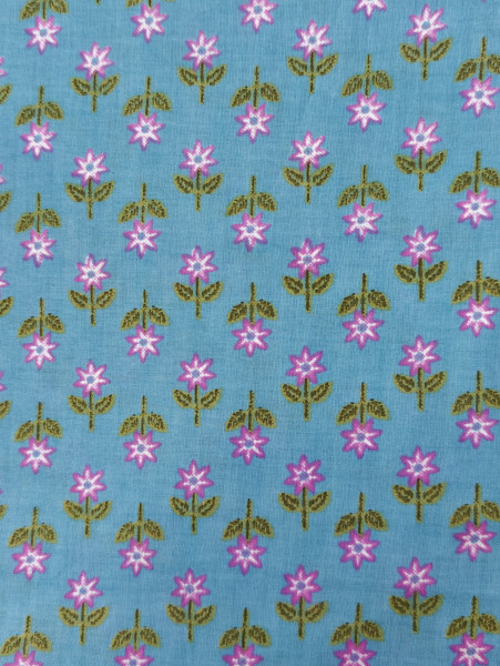Sky Blue Floral Buti Print
