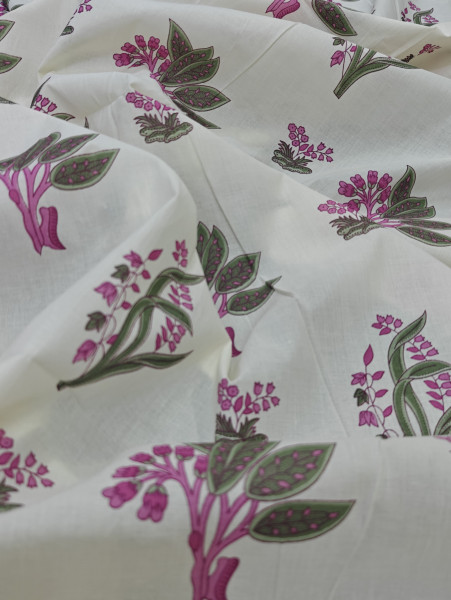 Pink Mughal Buta Printed Fabric