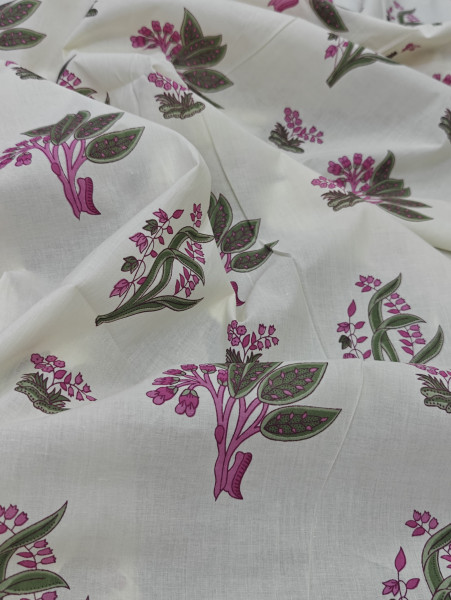 Pink Mughal Buta Printed Fabric