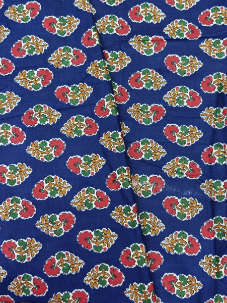 Navy Blue Buti Printed Fabric