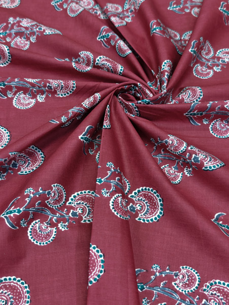 RED BUTA COTTON FABRIC