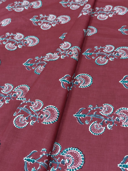 RED BUTA COTTON FABRIC