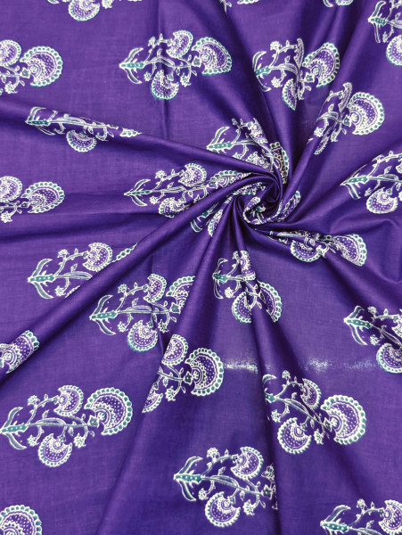 PURPLE BUTA COTTON FABRIC
