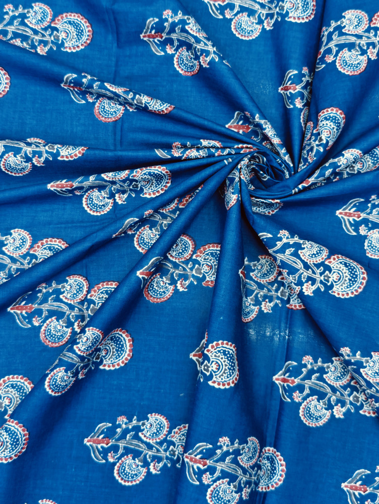 Image of BLUE BUTA COTTON FABRIC