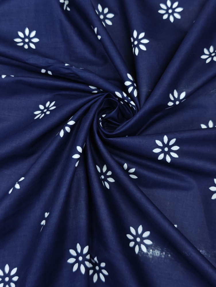 Image of Indigo floral and geometric Print