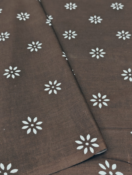 Mocha floral and geometric Print