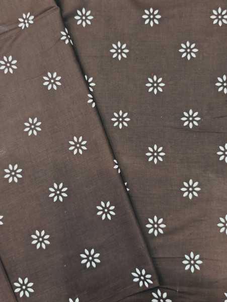 Mocha floral and geometric Print