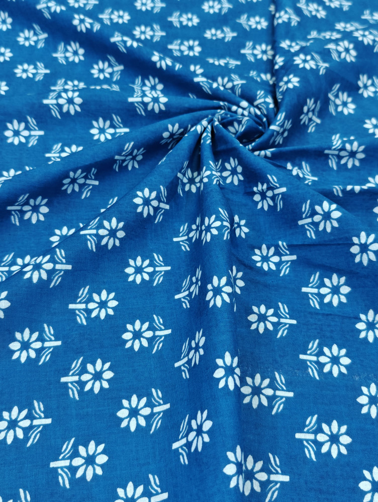 Image of Sky Blue Buti Printed Fabric