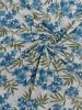 Turquoise Blue Floral Cotton Printed Fabric