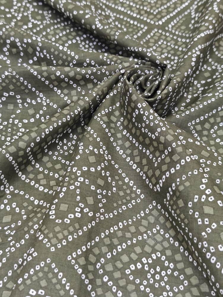 Image of Mehndi Green Bandhani Print