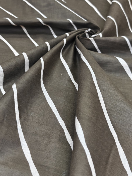 Charcoal Grey (taupe) Lehriya Print
