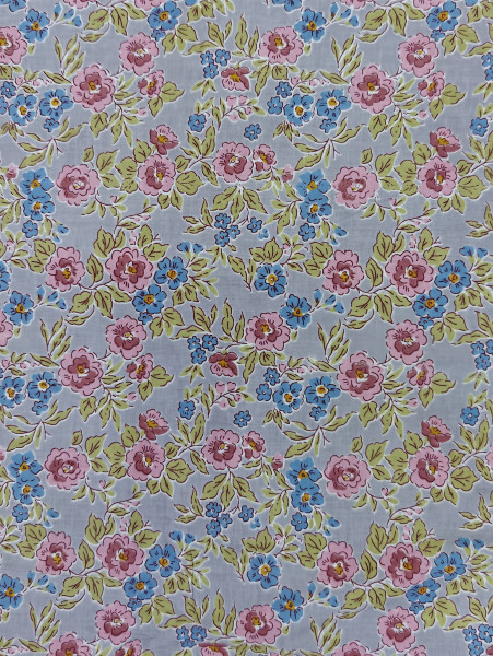 Beautiful Grey-Pink Floral  Printed  Cotton Fabric