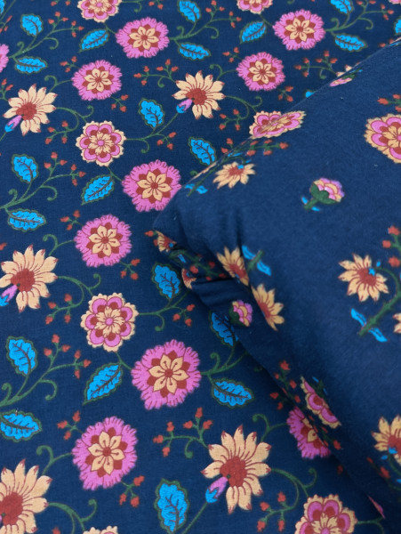 Indigo Blue Floral 3Pc Suit Set