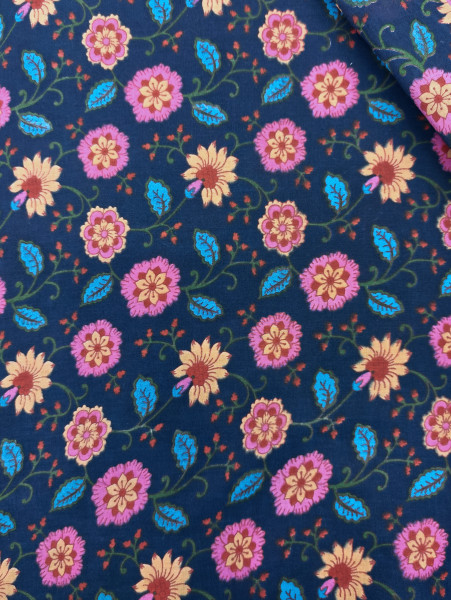 Indigo Blue Floral 3Pc Suit Set