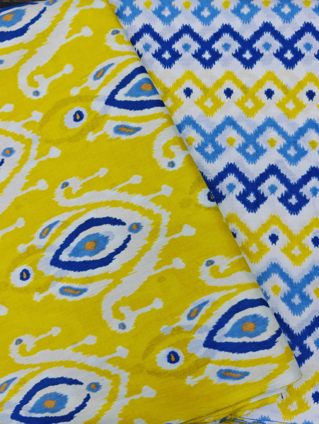 Yellow Ikat Buti 3Pc Suit Set