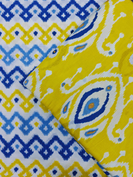 Yellow Ikat Buti 3Pc Suit Set